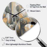 Abstract Shapes And Lines II - Asymmetric Metal Wall Clock