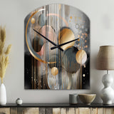 Abstract Shapes And Lines III - Asymmetric Metal Wall Clock