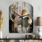 Abstract Shapes And Lines III - Asymmetric Metal Wall Clock