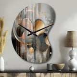 Abstract Shapes And Lines III - Asymmetric Metal Wall Clock