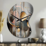 Abstract Shapes And Lines III - Asymmetric Metal Wall Clock