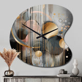 Abstract Shapes And Lines III - Asymmetric Metal Wall Clock