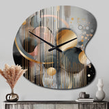Abstract Shapes And Lines III - Asymmetric Metal Wall Clock
