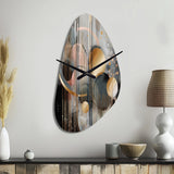 Abstract Shapes And Lines III - Asymmetric Metal Wall Clock
