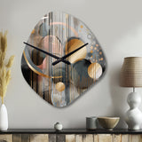 Abstract Shapes And Lines III - Asymmetric Metal Wall Clock