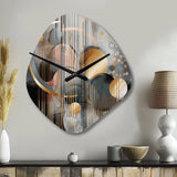 Abstract Shapes And Lines III - Asymmetric Metal Wall Clock