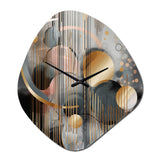 Abstract Shapes And Lines III - Asymmetric Metal Wall Clock