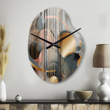 Abstract Shapes And Lines III - Asymmetric Metal Wall Clock