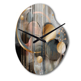 Abstract Shapes And Lines III - Asymmetric Metal Wall Clock