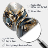 Abstract Shapes And Lines IV - Asymmetric Metal Wall Clock