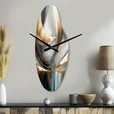 Abstract Shapes And Lines V - Asymmetric Metal Wall Clock