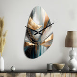 Abstract Shapes And Lines V - Asymmetric Metal Wall Clock