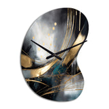 Shapes And Lines Abstract Marble II - Asymmetric Metal Wall Clock