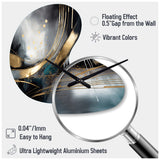 Shapes And Lines Abstract Marble II - Asymmetric Metal Wall Clock
