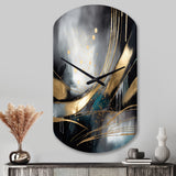 Shapes And Lines Abstract Marble II - Asymmetric Metal Wall Clock