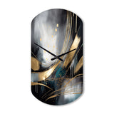 Shapes And Lines Abstract Marble II - Asymmetric Metal Wall Clock