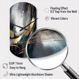 Shapes And Lines Abstract Marble II - Asymmetric Metal Wall Clock