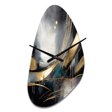 Shapes And Lines Abstract Marble II - Asymmetric Metal Wall Clock