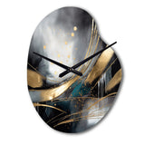 Shapes And Lines Abstract Marble II - Asymmetric Metal Wall Clock