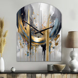 Shapes And Lines Abstract Marble III - Asymmetric Metal Wall Clock