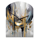 Shapes And Lines Abstract Marble III - Asymmetric Metal Wall Clock