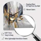 Shapes And Lines Abstract Marble III - Asymmetric Metal Wall Clock