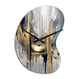 Shapes And Lines Abstract Marble III - Asymmetric Metal Wall Clock