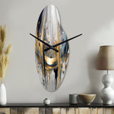 Shapes And Lines Abstract Marble III - Asymmetric Metal Wall Clock