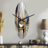 Shapes And Lines Abstract Marble III - Asymmetric Metal Wall Clock