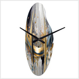 Shapes And Lines Abstract Marble III - Asymmetric Metal Wall Clock