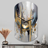 Shapes And Lines Abstract Marble III - Asymmetric Metal Wall Clock