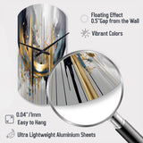Shapes And Lines Abstract Marble III - Asymmetric Metal Wall Clock