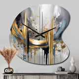 Shapes And Lines Abstract Marble III - Asymmetric Metal Wall Clock