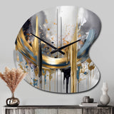 Shapes And Lines Abstract Marble III - Asymmetric Metal Wall Clock