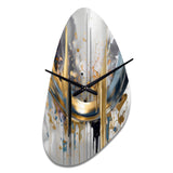 Shapes And Lines Abstract Marble III - Asymmetric Metal Wall Clock