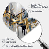 Shapes And Lines Abstract Marble III - Asymmetric Metal Wall Clock