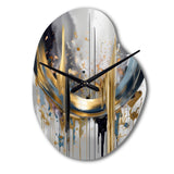 Shapes And Lines Abstract Marble III - Asymmetric Metal Wall Clock