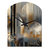 Shapes And Lines Abstract Marble IV - Asymmetric Metal Wall Clock