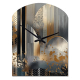 Shapes And Lines Abstract Marble IV - Asymmetric Metal Wall Clock