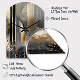 Shapes And Lines Abstract Marble IV - Asymmetric Metal Wall Clock