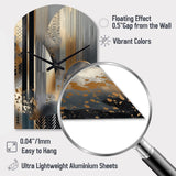 Shapes And Lines Abstract Marble IV - Asymmetric Metal Wall Clock