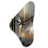 Shapes And Lines Abstract Marble IV - Asymmetric Metal Wall Clock