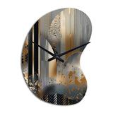 Shapes And Lines Abstract Marble IV - Asymmetric Metal Wall Clock