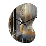 Shapes And Lines Abstract Marble IV - Asymmetric Metal Wall Clock