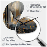 Shapes And Lines Abstract Marble IV - Asymmetric Metal Wall Clock