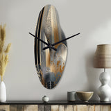 Shapes And Lines Abstract Marble IV - Asymmetric Metal Wall Clock