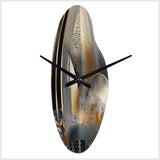 Shapes And Lines Abstract Marble IV - Asymmetric Metal Wall Clock