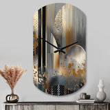 Shapes And Lines Abstract Marble IV - Asymmetric Metal Wall Clock