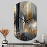 Shapes And Lines Abstract Marble IV - Asymmetric Metal Wall Clock