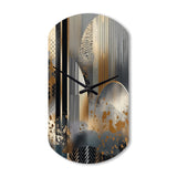 Shapes And Lines Abstract Marble IV - Asymmetric Metal Wall Clock